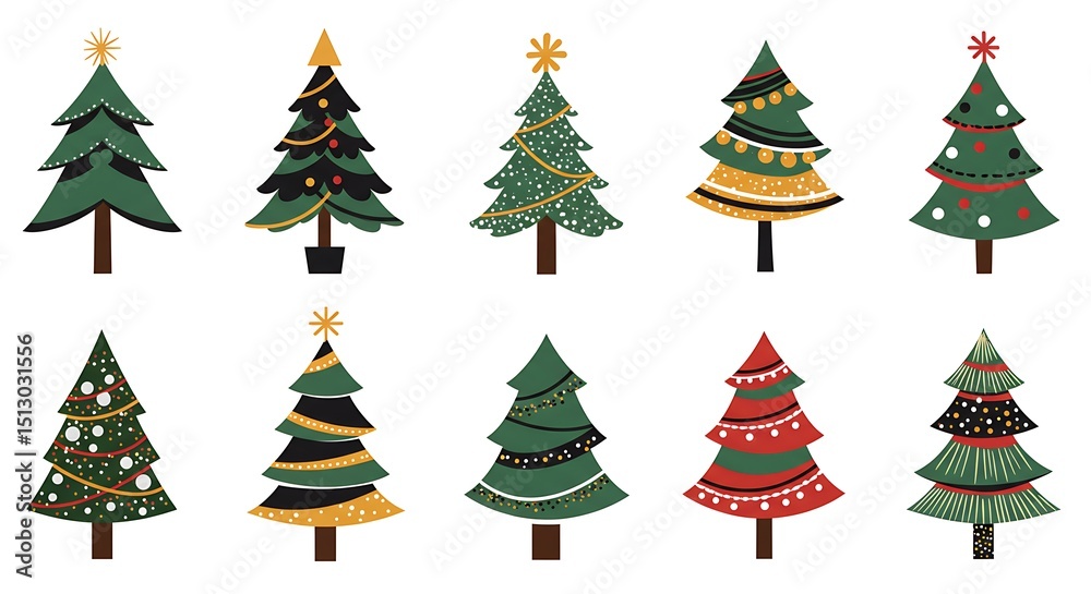 Obraz premium A Festive Forest of Twinkling Trees