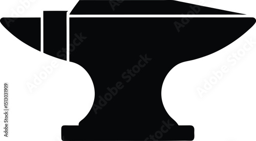 Blacksmith Anvil Sturdy Metalworking Tool, Forge Icon, Workshop Equipment