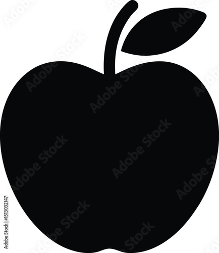 Crisp Apple Silhouette A Simple, Elegant Fruit Illustration