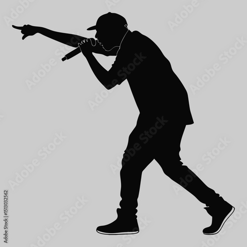 a speaker making hand gestures silhouette vector design art and illustration