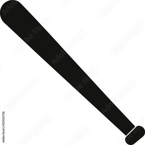 Baseball Bat Icon A Simple, Clean Vector Graphic Illustration