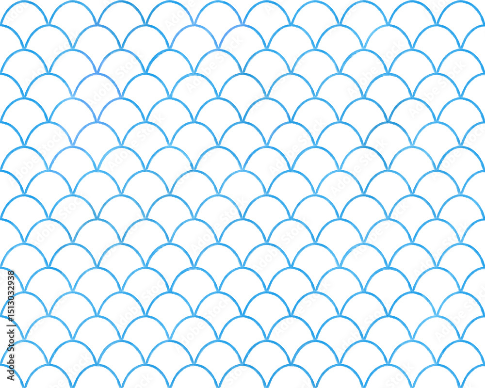 Hand Drawn Japanese Seamless Pattern in Blue, Traditional Sea Wave Design Hand Drawn Japanese Seamless Pattern in Blue, Traditional Sea Wave Design