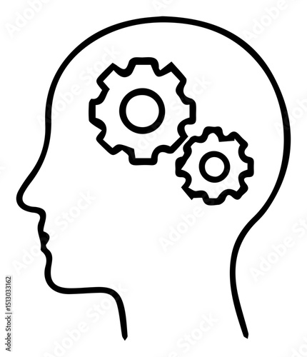 Mind at Work Gears Turning Thoughts Flowing Problem Solving Head