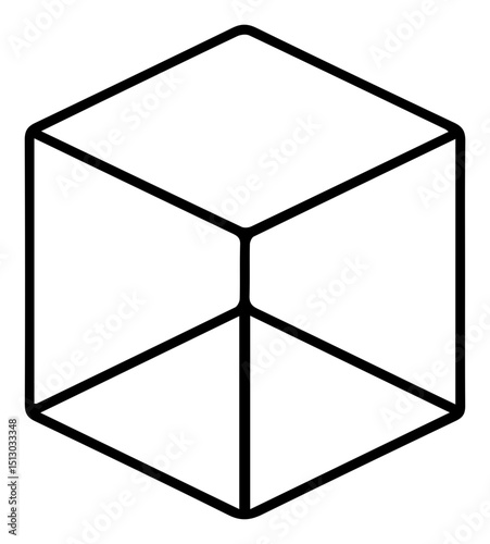Minimalist Cube Outline A Simple Geometric Representation of Three Dimensions