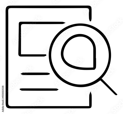 Magnifying Glass Over Document Uncover Information and Insights