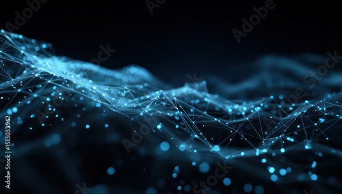 Abstract technological design formed by blue light particles representing futuristic concepts.