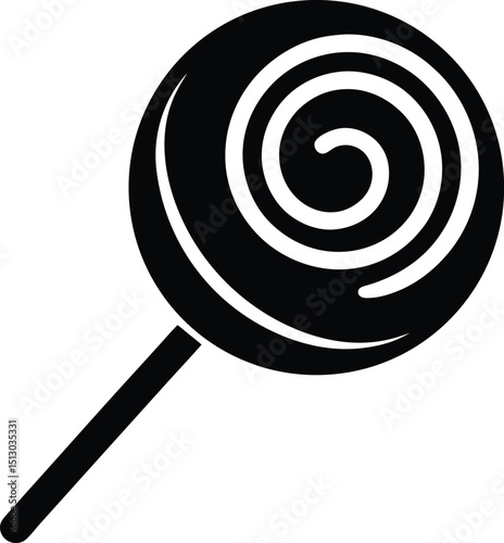 Sweet Spiral Lollipop A Delightful Candy Treat Icon