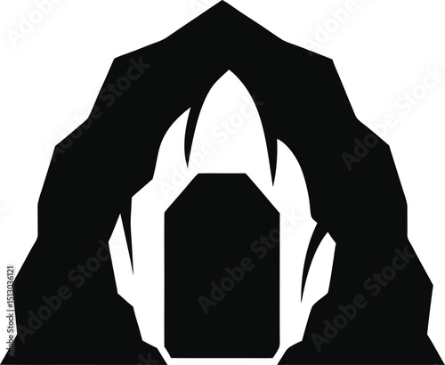 Mysterious Cave Entrance Dark, Ancient, and Enigmatic Icon