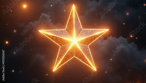 Wallpaper Mural Glowing star with sparkling effects against a dark, cloudy background
 Torontodigital.ca