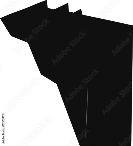 Abstract Black Bear Silhouette Geometric Animal Illustration