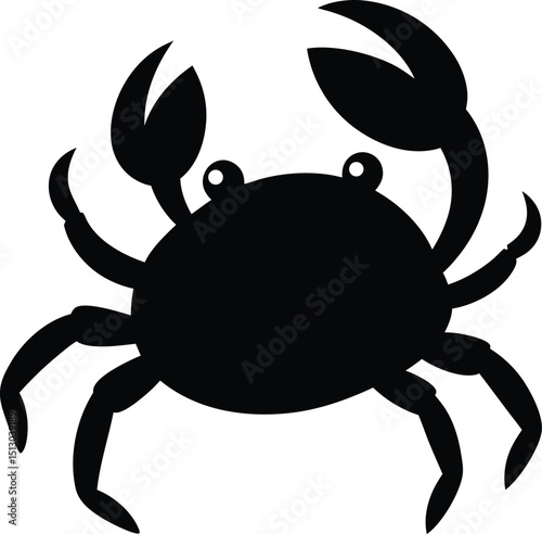 Adorable Cartoon Crab Silhouette A Fun Clipart Illustration