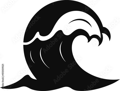 Ocean Wave Icon Powerful Symbol of Nature's Force