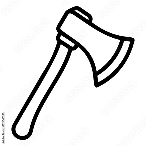 Classic axe tool vector silhouette with transparent backdrop