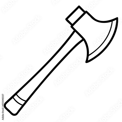 Black axe silhouette vector graphic on transparent background