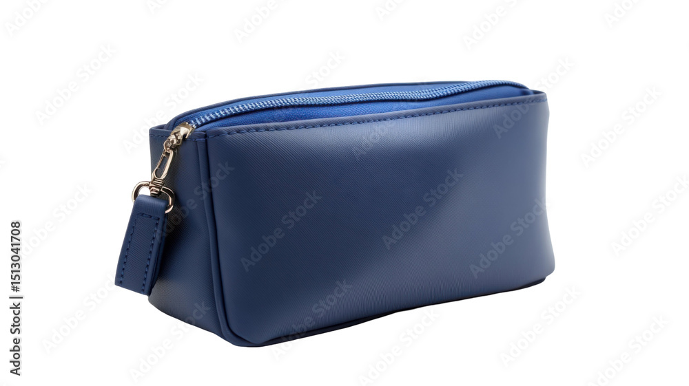 Naklejka premium Sleek black leather bag isolated on white background