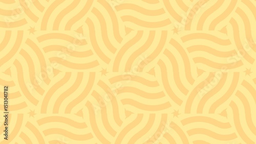Seamless yellow pattern with wavy stripes and scattered stars in retro style design