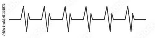 Electrocardiogram heartbeat line, symbol of health, heart rate, medical monitoring, pulse tracking, cardiology, fitness, isolated graphic for healthcare or wellness use.