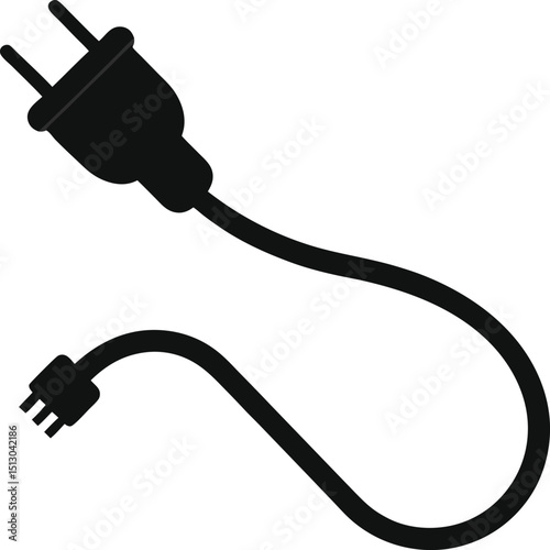 Electrical Power Cord  A Simple Illustration of a Plug and Cable Connection