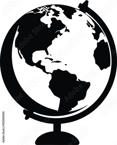 Exploring the World A Globe Icon Representing Global Exploration and Discovery