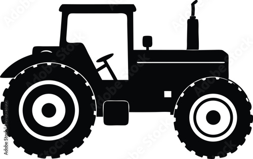 old tractor silhouette vector illustration