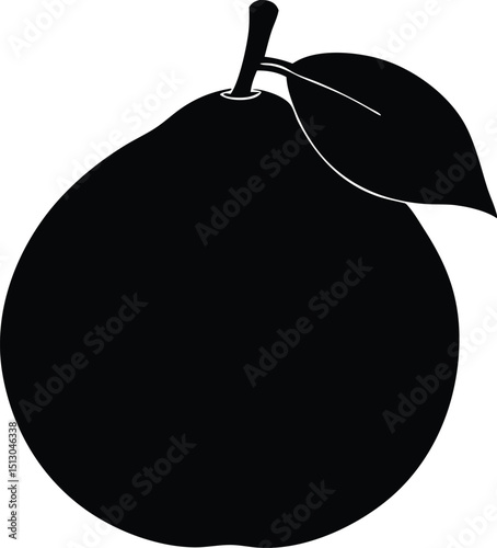 guava fruits silhouette vector icon