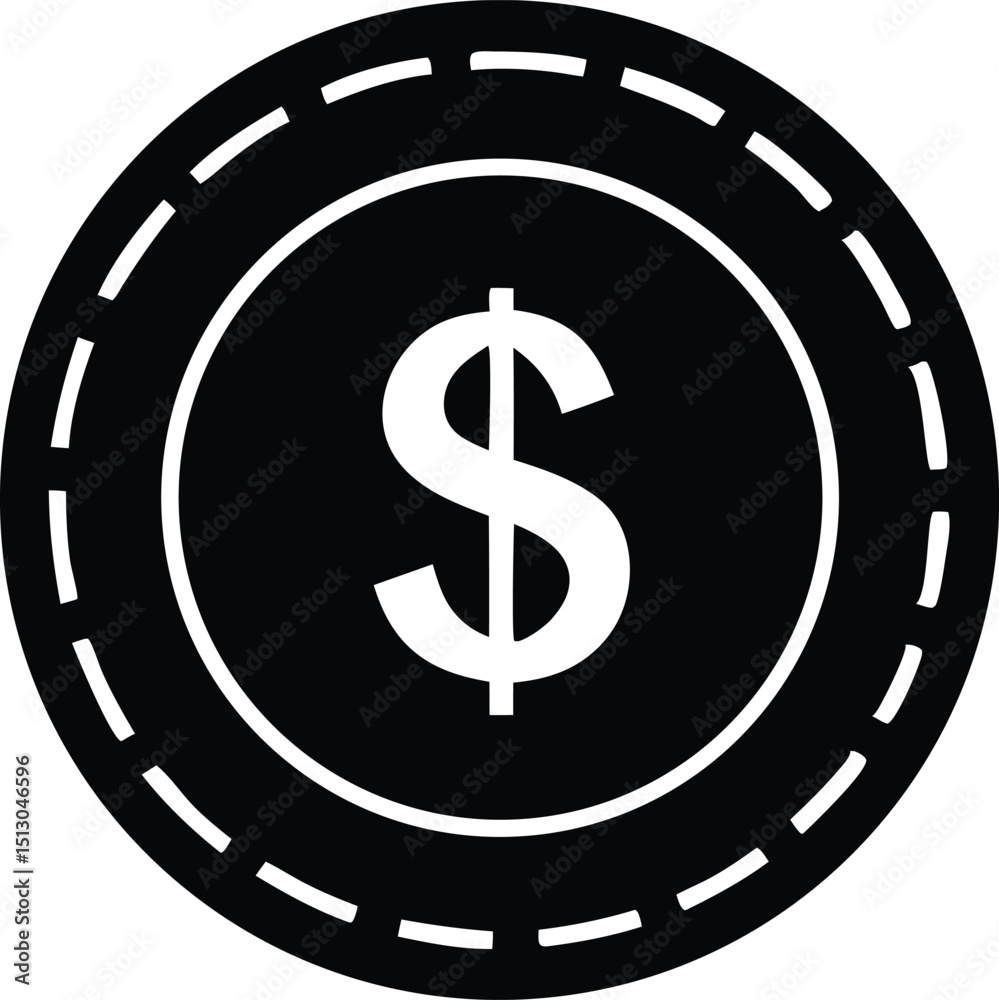 dollar coin silhouette icon dollar coin silhouette icon