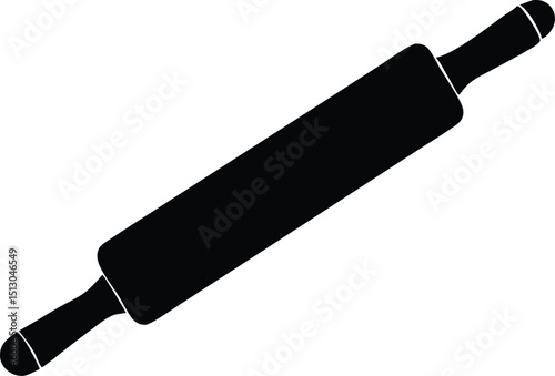 rolling pin with wooden handles vector icon
