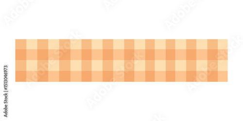 Vector illustration of a horizontal strip with orange plaid pattern, isolated on white background.