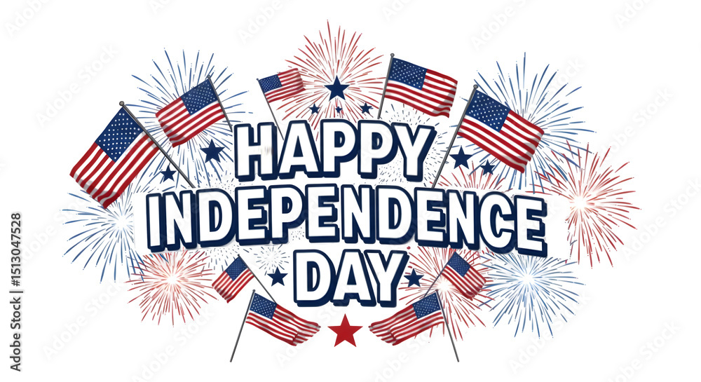 Fototapeta premium Celebrating America's Glorious Independence Day with Fireworks and Flags