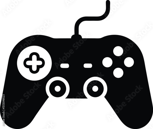 video game controller silhouette vector illustration on transparent background