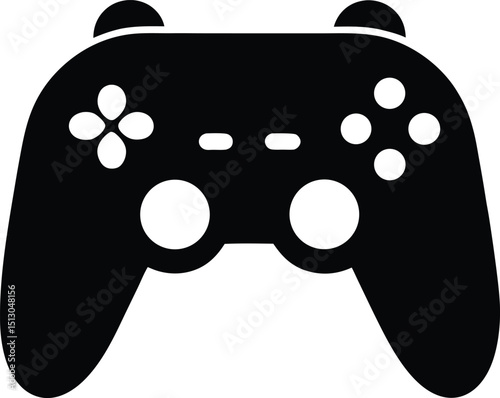 video game controller silhouette vector illustration on transparent background