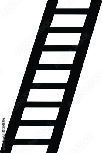 stairs silhouette vector illustration on transparent background
