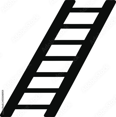 stairs silhouette vector illustration on transparent background
