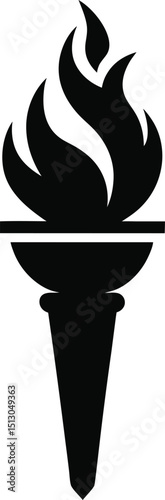 Olympic Flame vector silhouette vector illustration icon on transparent background