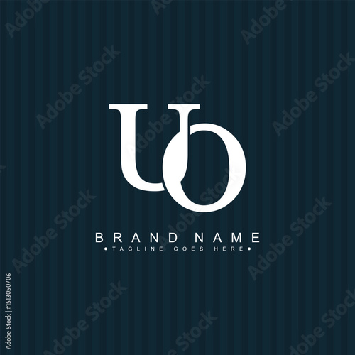 Abstract Letter UO Logo - Initial Monogram Template for Alphabet U and O
