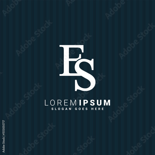 Vector Template for Initial Letter ES Logo - Elegant Monogram Logo for Alphabet E and S