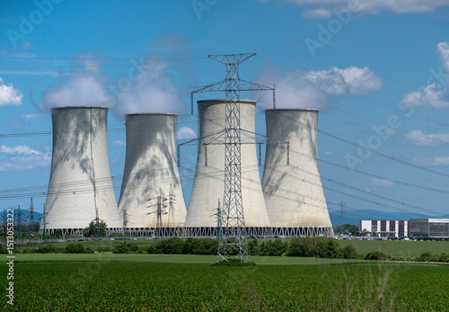 Cooling towers of nuclear power plant Jaslovske Bohunice , Slovakia.
