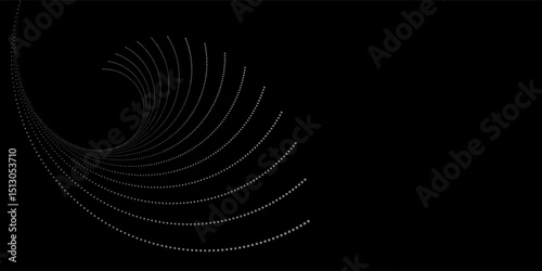 Spiral with gray colors lines as dynamic abstract vector background or logo or icon. Yin and Yang symbol.