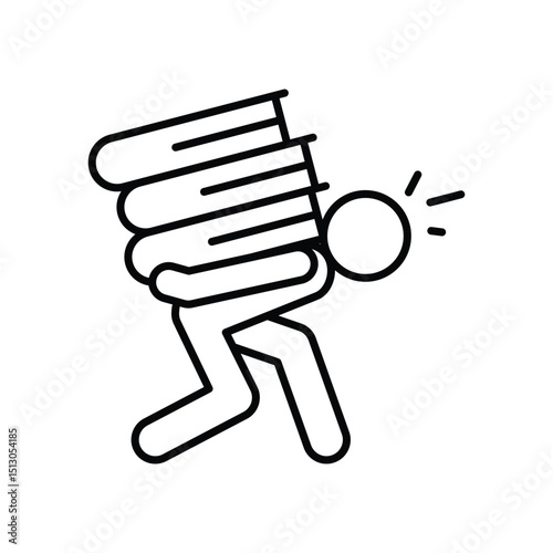Education Stress Icon Thin Line Illustration of Academic Pressure School Challenges and Mental Health Awareness