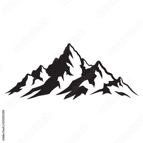Mountain Logo Design, Silhouette Mountain Logo Vector