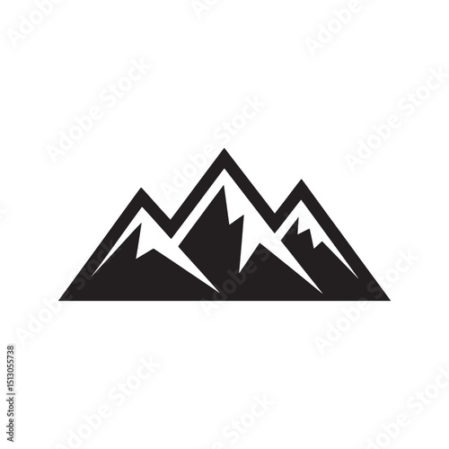Mountain Logo Design, Silhouette Mountain Logo Vector