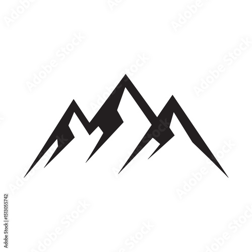 Mountain Logo Design, Silhouette Mountain Logo Vector