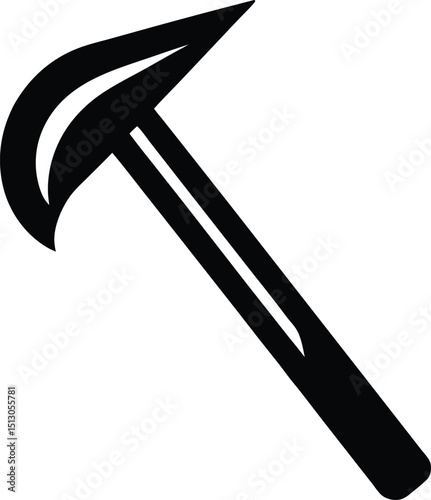 hammer and sickle silhouette vector illustration icon on transparent background
