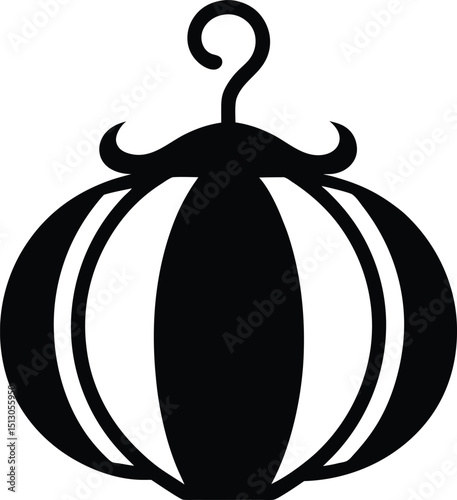 jack o lantern silhouette vector illustration icon on transparent background