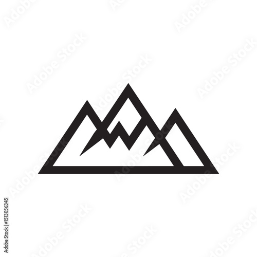 Mountain Logo Design, Silhouette Mountain Logo Vector