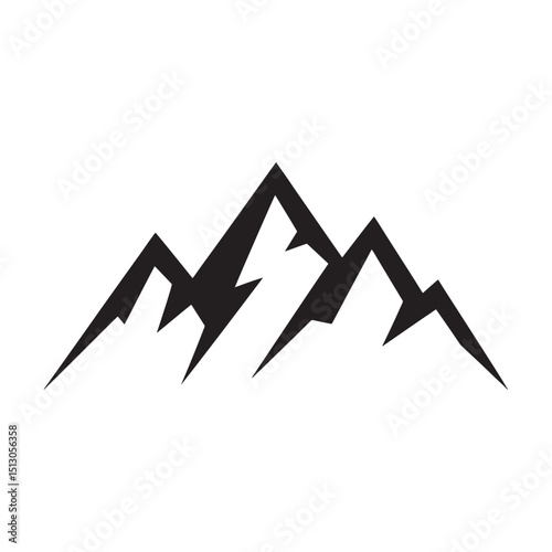 Mountain Logo Design, Silhouette Mountain Logo Vector