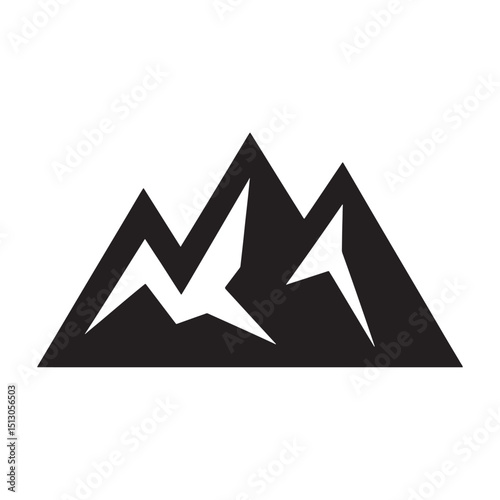 Mountain Logo Design, Silhouette Mountain Logo Vector
