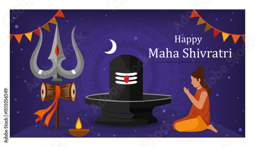 Maha Shivaratri Illustration Concepts with Lord Shiva and Devotional Themes-02