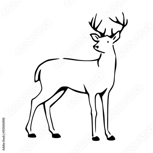 minimalist deer drawing for nature design