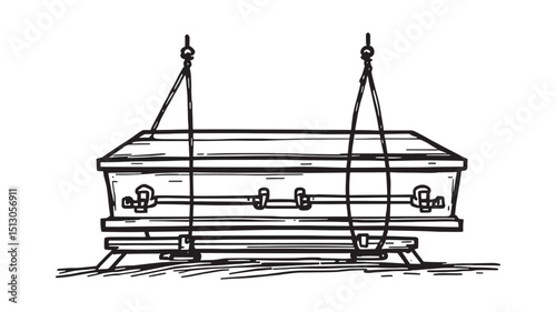 Cemetery Casket Lowering Tool Vector Art